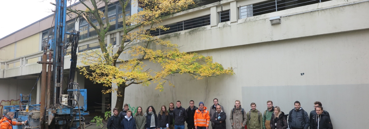 Exkursion, Ruhr Uni Bochum, Ingeniuergesellschaft Gelsenkirchen, Studenten, Bohrproben