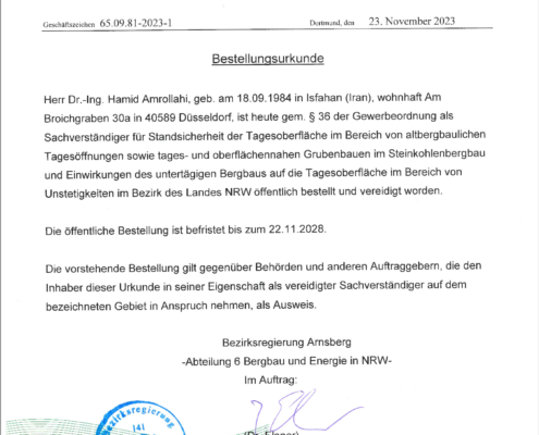Sachverständigen Bescheinigung